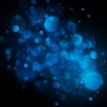 Abstract defocused circular blue bokeh on dark background. EPS 10 Royalty Free Stock Photo