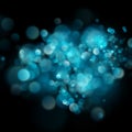 Abstract defocused circular blue bokeh on dark background. EPS 10 Royalty Free Stock Photo