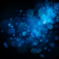 Abstract defocused circular blue bokeh on dark background. EPS 10 Royalty Free Stock Photo