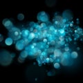 Abstract defocused circular blue bokeh on dark background. EPS 10 Royalty Free Stock Photo