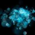 Abstract defocused circular blue bokeh on dark background. EPS 10 Royalty Free Stock Photo