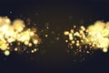 Abstract defocused circular golden bokeh sparkle glitter lights background. Magic christmas background. Elegant, shiny Royalty Free Stock Photo