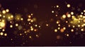 Abstract Defocused Circular Golden Bokeh Sparkle Glitter Lights Background. Magic Christmas Background. Elegant, Shiny