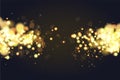 Abstract defocused circular golden bokeh sparkle glitter lights background. Magic christmas background. Elegant, shiny Royalty Free Stock Photo