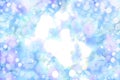 Abstract defocused light background with bokeh and blur, festive backdrop blue. Banner for your text, background image or overlay Royalty Free Stock Photo