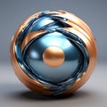 Abstract Deformation: 3D Rendered Sphere with Deformed Surface, Displaying Texture and Displacement Noise