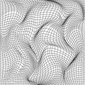 Abstract deformation of grid. Template of grid distort. Wavy mesh structure. Vector illustration Royalty Free Stock Photo