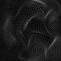 Abstract deformation of net. Wavy motion mesh structure. Vector