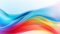 Abstract delicate rainbow waves design with smooth curves and soft shadows on clean modern background