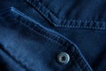Abstract denim background with button fastening and decorative stitches. Stitching with thread