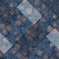 Abstract denim flower with  textures seamless pattern background Royalty Free Stock Photo