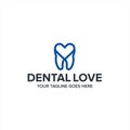 Abstract dental love care icon vector stock