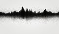 Black digital waveform with scattered dots on a light grey background Royalty Free Stock Photo