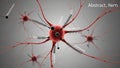 Other blurred neurons appear in the background, enhancing depth Royalty Free Stock Photo
