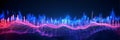 abstract depiction of sound waves interacting with digital particles
