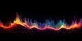 abstract depiction of sound waves interacting with digital particles