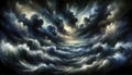 Abstract depiction of stormy sea under dark skies, symbolizing emotional unrest