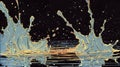 Abstract depiction of water splashes against a dark background, emphasizing fluid motion Royalty Free Stock Photo