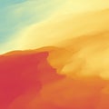 Abstract Desert Landscape Background. Vector illustration. Sand Dune. Desert with Dunes and Mountains. Desert scenery.