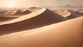 abstract desert scene with triangular sand dunes and a single circular sun, using sharp lines and subtle gradients
