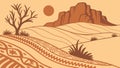 Abstract Desert Terrain with Geometric Patterns, vector design Generative AI Royalty Free Stock Photo