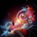 Abstract design art, a time traveller of the stunning universe and galaxy, whimsical