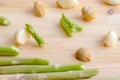 Abstract design background vegetables on wooden background. Royalty Free Stock Photo