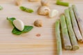 Abstract design background vegetables on a wooden background Royalty Free Stock Photo