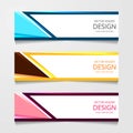 Abstract design banner, web template with three different color, layout header templates, modern vector illustration.