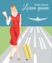 Abstract design banners with flight attendants Royalty Free Stock Photo