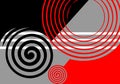 Abstract design black-grey-red.