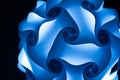 Abstract design blue chandelier on a black background Royalty Free Stock Photo
