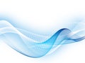Abstract design. Blue wavy background. Transparent Soft wave