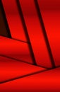 Bright red gradient background with diagonal tinted stripes.