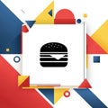 Abstract design with a central black hamburger icon on a white square Royalty Free Stock Photo