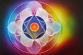 Abstract design of chakra, astral, spiritual energy field. Meditation chakra mandala flower Royalty Free Stock Photo