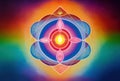Abstract design of chakra, astral, spiritual energy field. Meditation chakra mandala flower Royalty Free Stock Photo