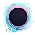 Abstract design of a circular frame with Freezing and snow around it, used for banners, flyers, posters, advertisements with