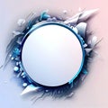 Abstract design of a circular frame with Freezing and snow around it, used for banners, flyers, posters, advertisements with