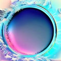 Abstract design of a circular frame with Freezing and snow around it, used for banners, flyers, posters, advertisements with