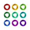Abstract design colorful spheric rings. EPS10