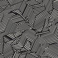 Abstract design with a complex pattern of black and white parallel lines creating an Royalty Free Stock Photo