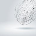Abstract design element. Wireframe object with lines and dots Royalty Free Stock Photo