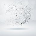 Abstract design element. Wireframe object with lines and dots