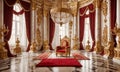 Abstract design of empty throne in palace hall Royalty Free Stock Photo