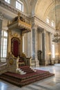Abstract design of empty throne in palace hall Royalty Free Stock Photo