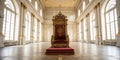 Abstract design of empty throne in palace hall Royalty Free Stock Photo