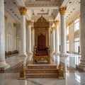 Abstract design of empty throne in palace hall Royalty Free Stock Photo