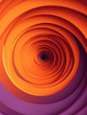 Spiraling Patterns in Vibrant Orange and Purple Colors Create a Mesmerizing Optical Illusion in Abstract Art Design Royalty Free Stock Photo