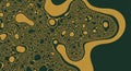 Fluid cellular structures in gold and forest green Royalty Free Stock Photo